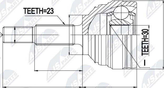 NTY NPZ-RE-023 - Šarnīru komplekts, Piedziņas vārpsta autospares.lv