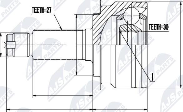 NTY NPZ-SB-024 - Šarnīru komplekts, Piedziņas vārpsta www.autospares.lv