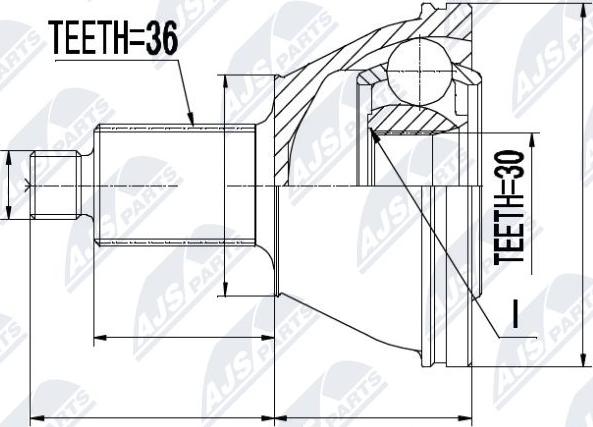 NTY NPZ-SK-002 - Šarnīru komplekts, Piedziņas vārpsta www.autospares.lv