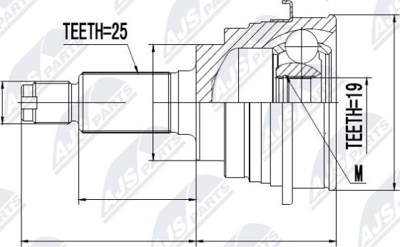 NTY NPZ-SU-008 - Šarnīru komplekts, Piedziņas vārpsta www.autospares.lv