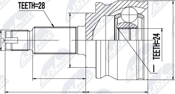 NTY NPZ-SU-032 - Шарнирный комплект, ШРУС, приводной вал www.autospares.lv