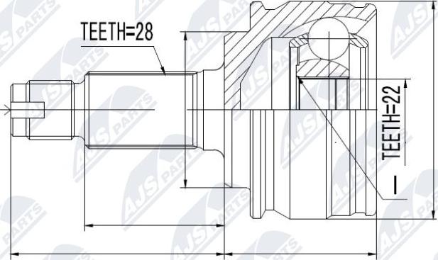 NTY NPZ-SU-029 - Шарнирный комплект, ШРУС, приводной вал www.autospares.lv