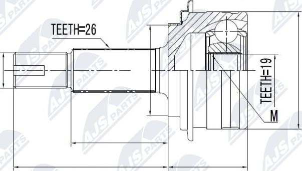 NTY NPZ-TY-090 - Шарнирный комплект, ШРУС, приводной вал www.autospares.lv