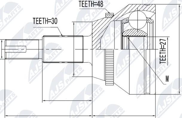 NTY NPZ-TY-091 - Šarnīru komplekts, Piedziņas vārpsta www.autospares.lv