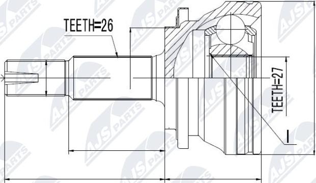 NTY NPZ-TY-064 - Šarnīru komplekts, Piedziņas vārpsta www.autospares.lv