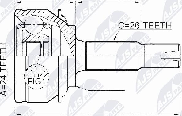 NTY NPZ-TY-065 - Šarnīru komplekts, Piedziņas vārpsta www.autospares.lv