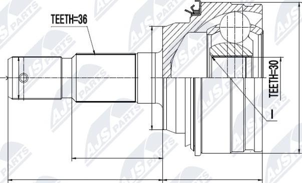 NTY NPZ-TY-062 - Šarnīru komplekts, Piedziņas vārpsta www.autospares.lv