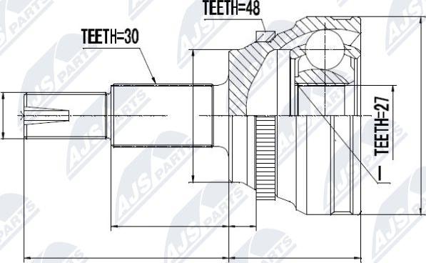 NTY NPZ-TY-089 - Šarnīru komplekts, Piedziņas vārpsta www.autospares.lv