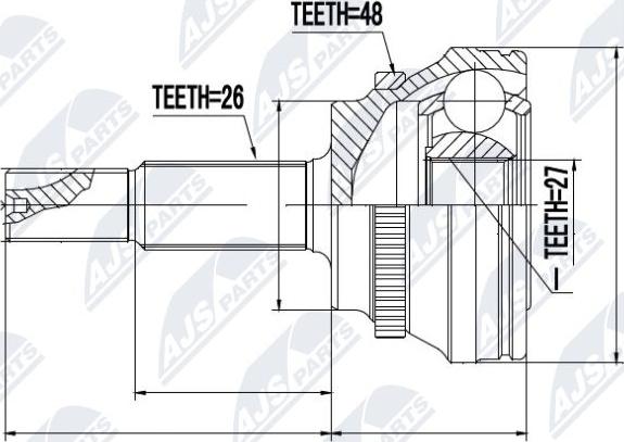 NTY NPZ-TY-081 - Šarnīru komplekts, Piedziņas vārpsta www.autospares.lv