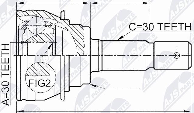 NTY NPZ-TY-020 - Šarnīru komplekts, Piedziņas vārpsta www.autospares.lv