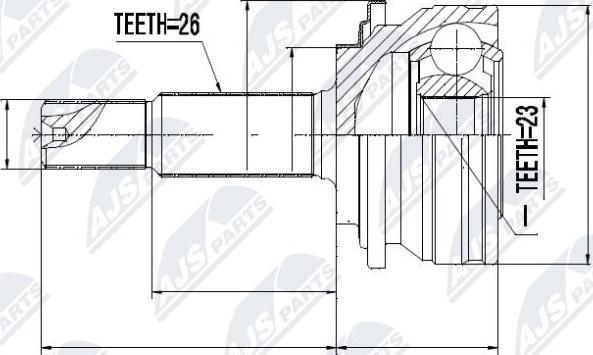 NTY NPZ-TY-079 - Шарнирный комплект, ШРУС, приводной вал www.autospares.lv