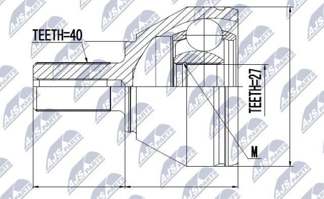 NTY NPZ-VV-018 - Šarnīru komplekts, Piedziņas vārpsta www.autospares.lv