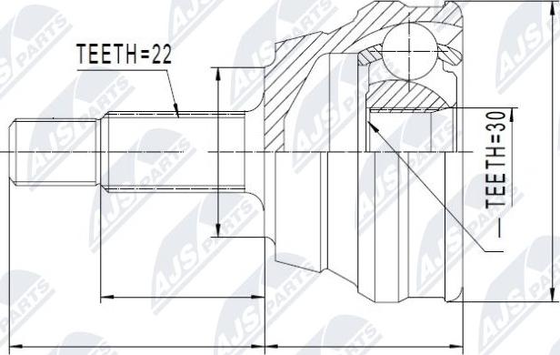 NTY NPZ-VW-012 - Šarnīru komplekts, Piedziņas vārpsta autospares.lv