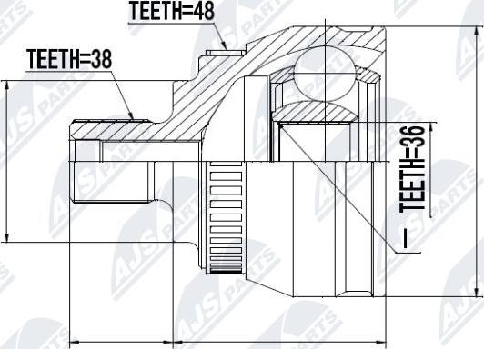 NTY NPZ-VW-029 - Šarnīru komplekts, Piedziņas vārpsta www.autospares.lv