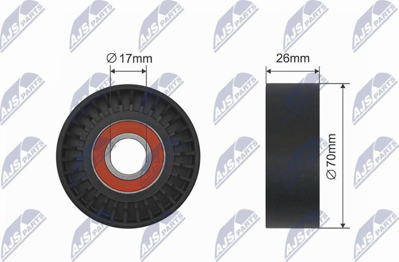 NTY RNK-AU-048 - Deflection / Guide Pulley, V-belt www.autospares.lv