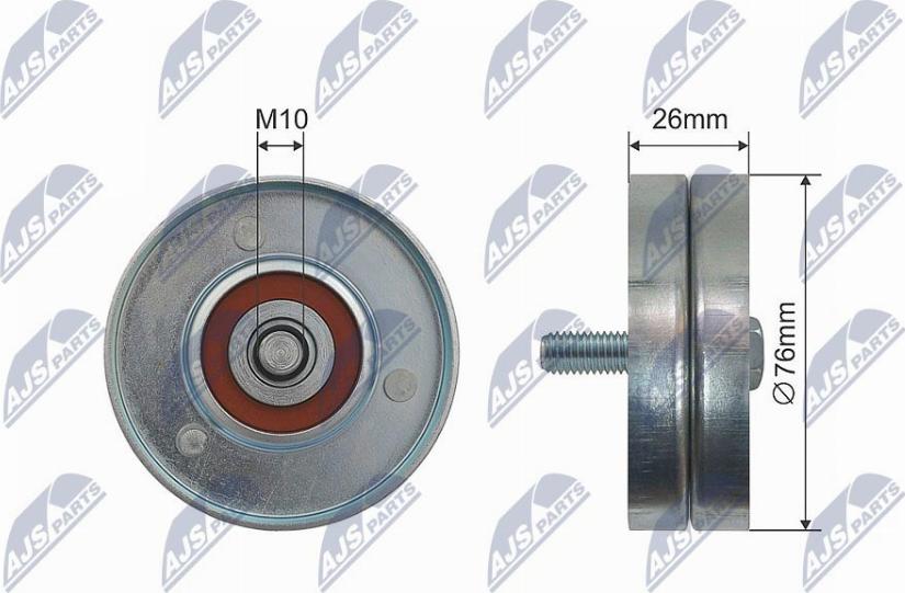 NTY RNK-AU-050 - Направляющий ролик, клиновой ремень www.autospares.lv