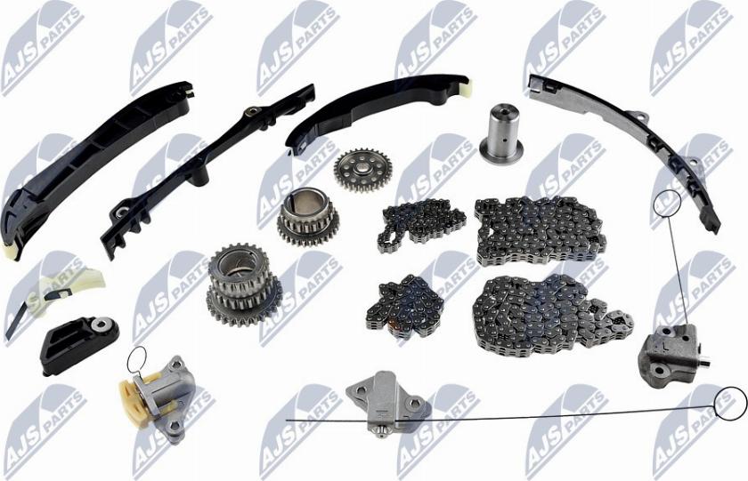 NTY RZR-CH-005 - Sadales vārpstas piedziņas ķēdes komplekts www.autospares.lv