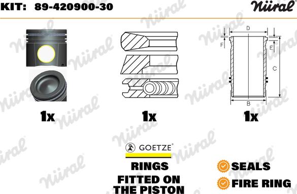 Nüral 89-420900-30 - Remkomplekts, Virzulis / Cilindra čaula www.autospares.lv