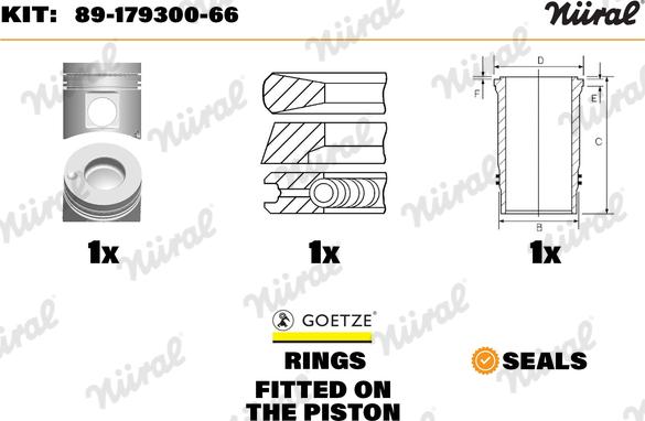 Nüral 89-179300-66 - Remkomplekts, Virzulis / Cilindra čaula www.autospares.lv