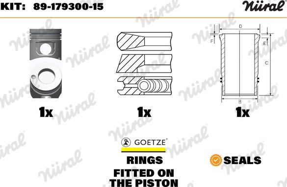 Nüral 89-179300-15 - Remkomplekts, Virzulis / Cilindra čaula www.autospares.lv