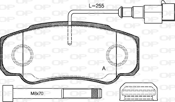 Open Parts BPA0961.02 - Тормозные колодки, дисковые, комплект www.autospares.lv