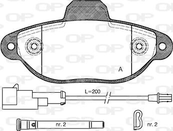 Open Parts BPA0414.22 - Тормозные колодки, дисковые, комплект www.autospares.lv