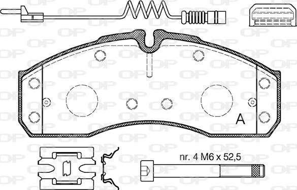 Open Parts BPA0651.22 - Тормозные колодки, дисковые, комплект www.autospares.lv