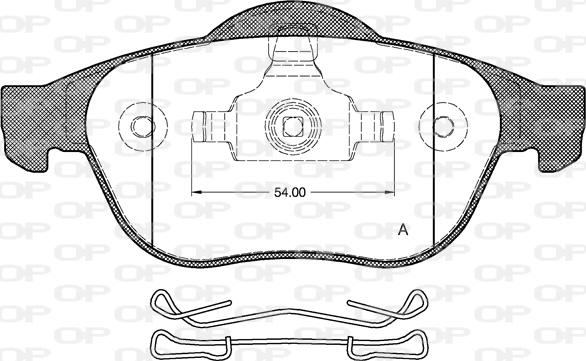 Open Parts BPA0843.00 - Тормозные колодки, дисковые, комплект www.autospares.lv