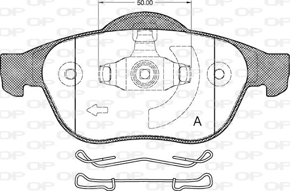 Open Parts BPA0843.20 - Тормозные колодки, дисковые, комплект www.autospares.lv