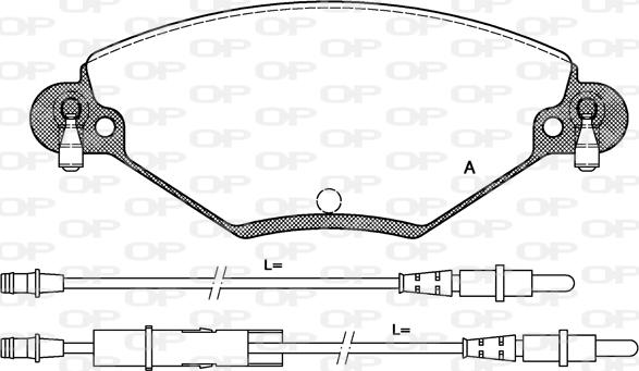 Open Parts BPA0828.04 - Тормозные колодки, дисковые, комплект www.autospares.lv