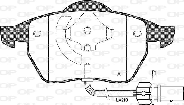 Open Parts BPA0390.22 - Тормозные колодки, дисковые, комплект www.autospares.lv