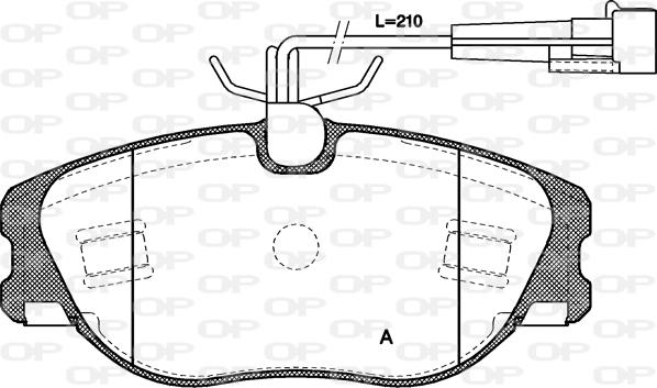 Open Parts BPA0305.72 - Тормозные колодки, дисковые, комплект www.autospares.lv