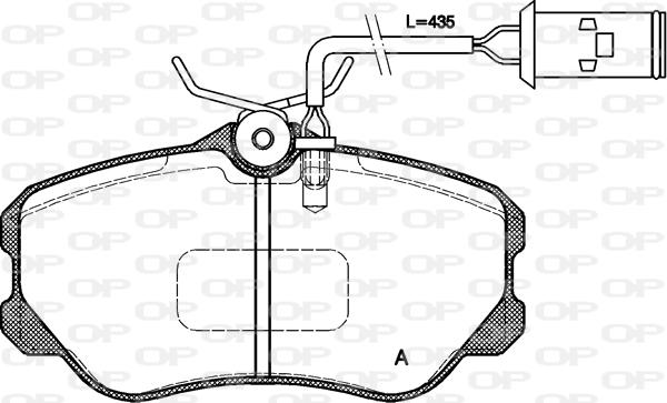 Open Parts BPA0303.12 - Тормозные колодки, дисковые, комплект www.autospares.lv