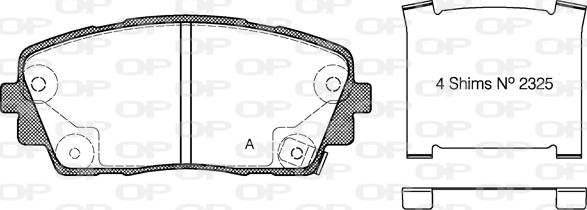 Open Parts BPA1481.02 - Тормозные колодки, дисковые, комплект www.autospares.lv