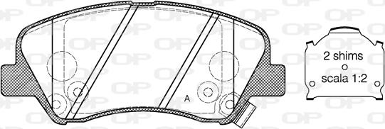 Open Parts BPA1488.02 - Тормозные колодки, дисковые, комплект www.autospares.lv