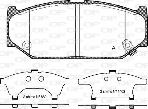 Open Parts BPA1381.12 - Bremžu uzliku kompl., Disku bremzes www.autospares.lv