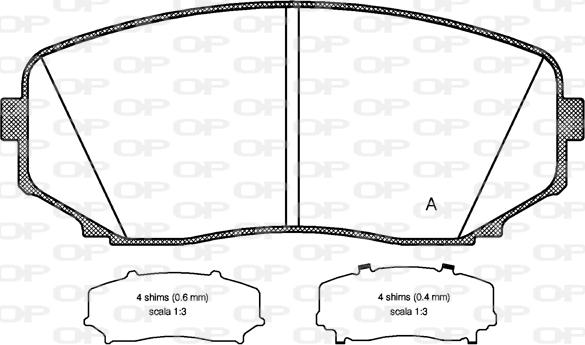 Open Parts BPA1267.02 - Тормозные колодки, дисковые, комплект www.autospares.lv