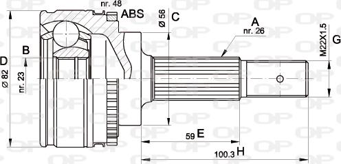 Open Parts CVJ5492.10 - Šarnīru komplekts, Piedziņas vārpsta autospares.lv