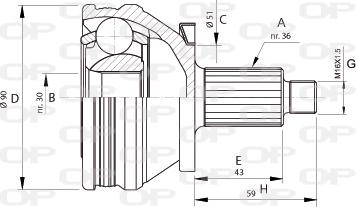 Open Parts CVJ5434.10 - Joint Kit, drive shaft www.autospares.lv