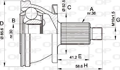 Open Parts CVJ5433.10 - Joint Kit, drive shaft www.autospares.lv