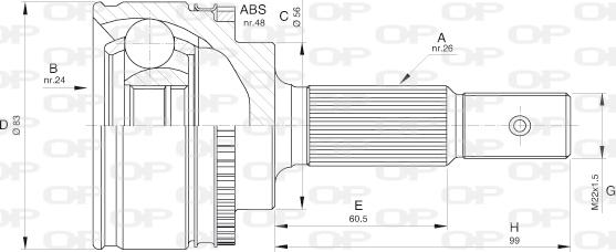 Open Parts CVJ5544.10 - Šarnīru komplekts, Piedziņas vārpsta autospares.lv