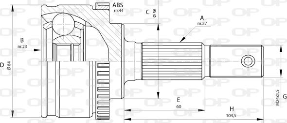 Open Parts CVJ5583.10 - Šarnīru komplekts, Piedziņas vārpsta www.autospares.lv