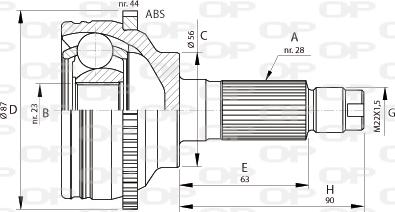 Open Parts CVJ5696.10 - Šarnīru komplekts, Piedziņas vārpsta autospares.lv