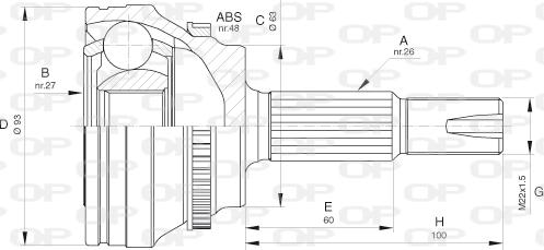 Open Parts CVJ5659.10 - Šarnīru komplekts, Piedziņas vārpsta www.autospares.lv