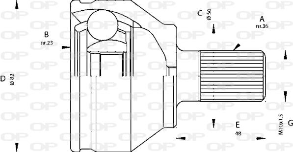 Open Parts CVJ5669.10 - Šarnīru komplekts, Piedziņas vārpsta www.autospares.lv