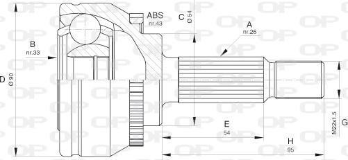 Open Parts CVJ5600.10 - Šarnīru komplekts, Piedziņas vārpsta www.autospares.lv