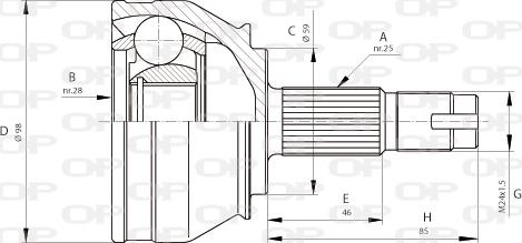 Open Parts CVJ5687.10 - Šarnīru komplekts, Piedziņas vārpsta www.autospares.lv