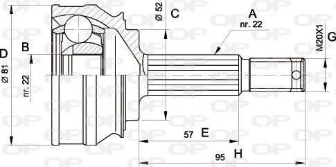 Open Parts CVJ5006.10 - Šarnīru komplekts, Piedziņas vārpsta www.autospares.lv