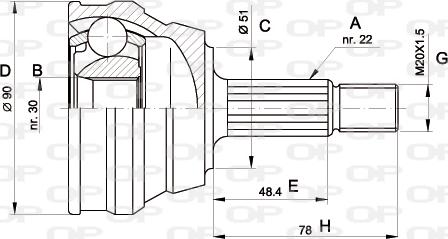 Open Parts CVJ5008.10 - Шарнирный комплект, ШРУС, приводной вал www.autospares.lv