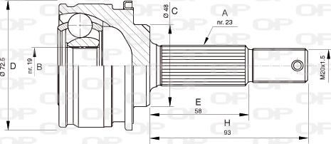 Open Parts CVJ5196.10 - Šarnīru komplekts, Piedziņas vārpsta autospares.lv